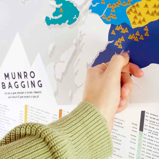 Munro Bagging Scratch Map Poster