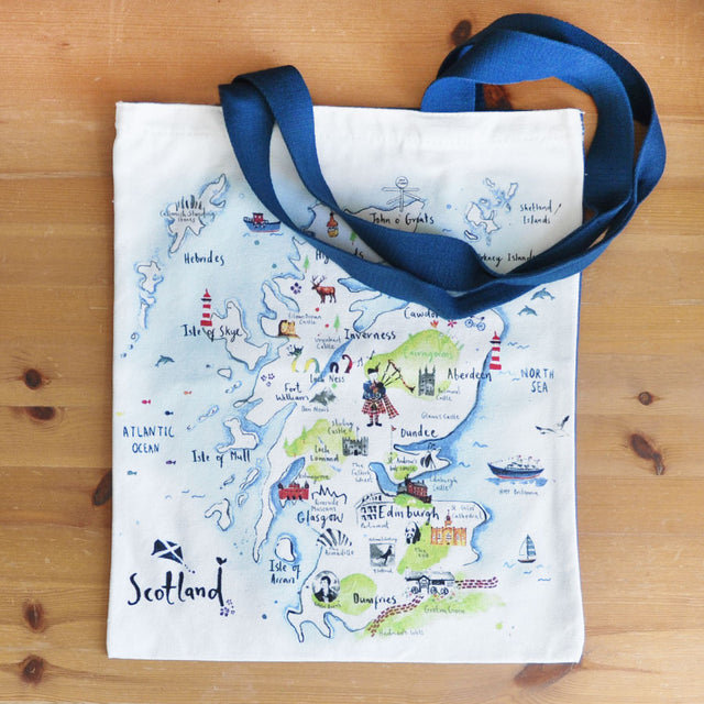 Scotland Map Victoria Tote Bag