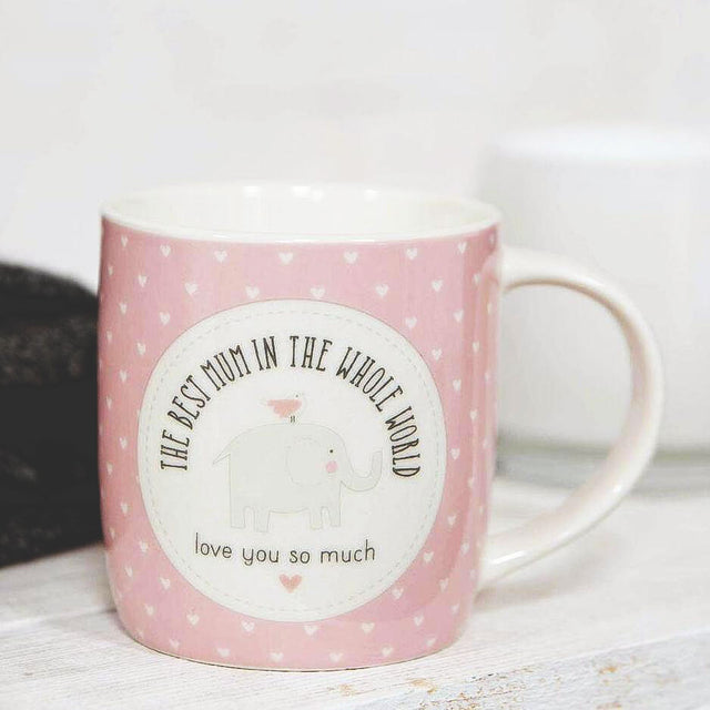 The Best Mum In The Whole World Pink Stoneware Mug