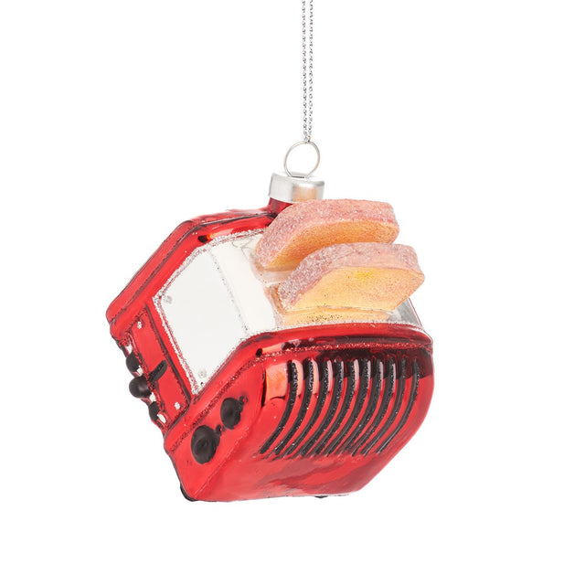 Toaster Shaped Glass Bauble
