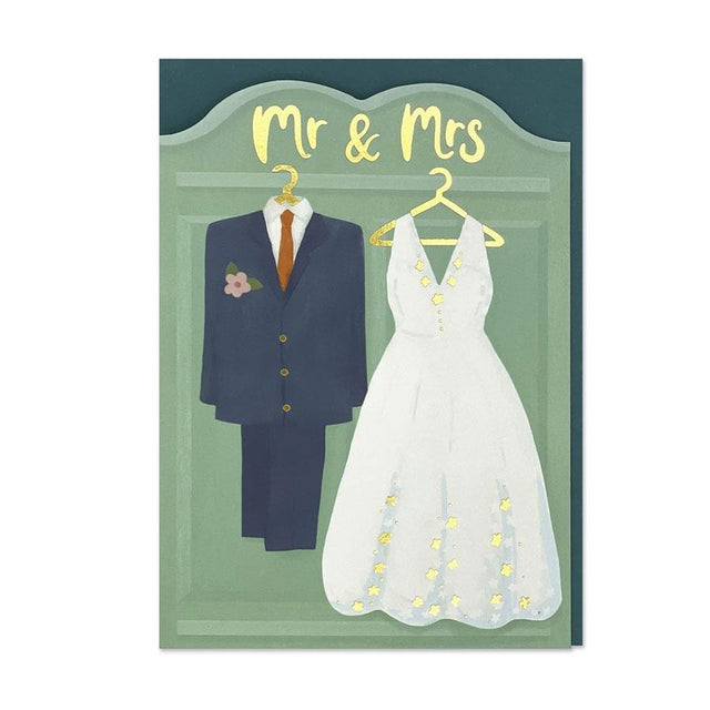 Mr & Mrs Wedding Wardrobe Greeting Card