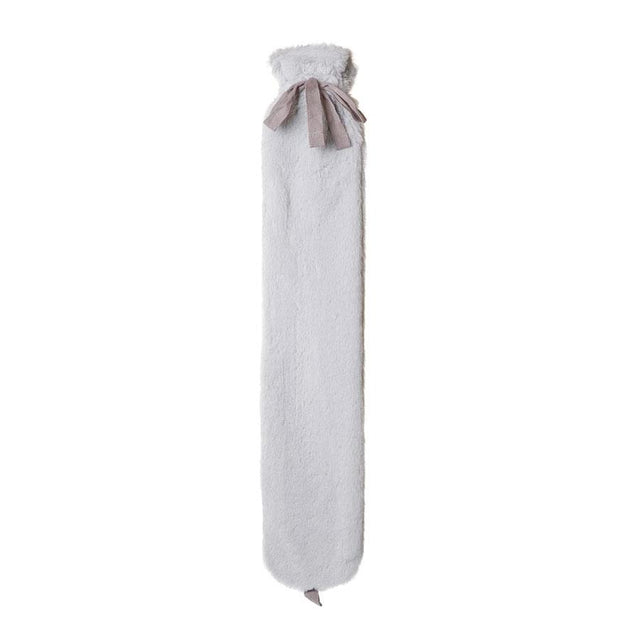 Grey Faux Fur Long Hot Water Bottle