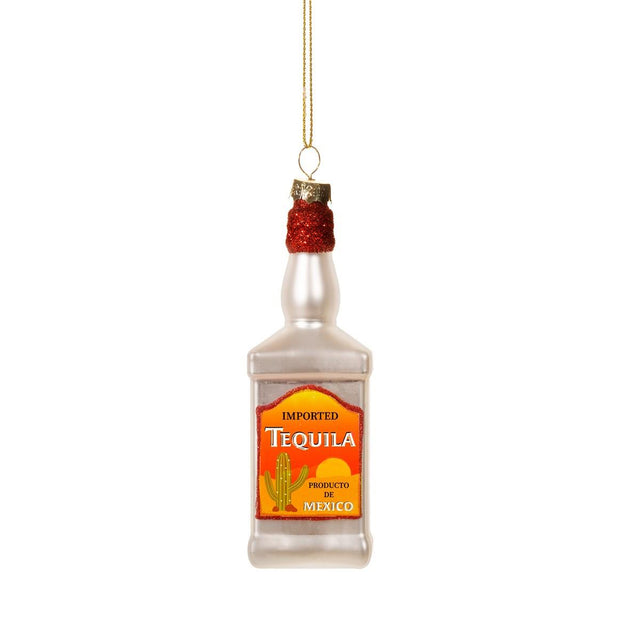 Tequila Bottle Shaped Glass Bauble