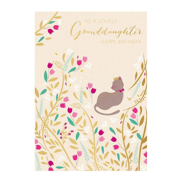 Lovely Granddaughter Cat Birthday Card