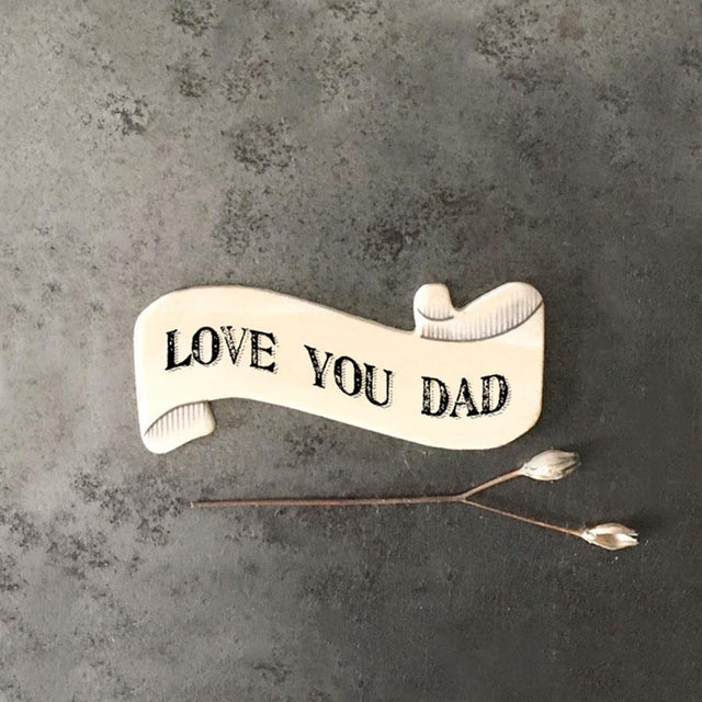 Dad Ribbon Banner Wood Magnet