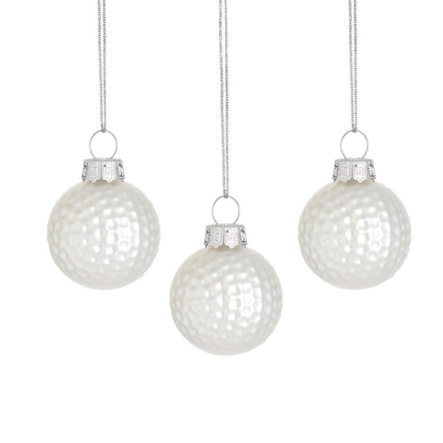 Golf Balls Glass Bauble Set