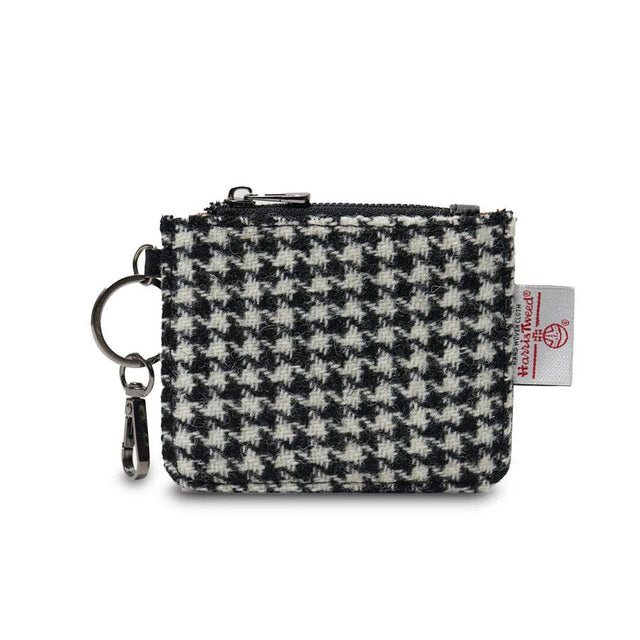 Black and White Dogtooth Card Holder Zip Wallet