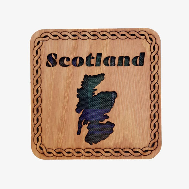 Scotland Map Square Wooden Coaster