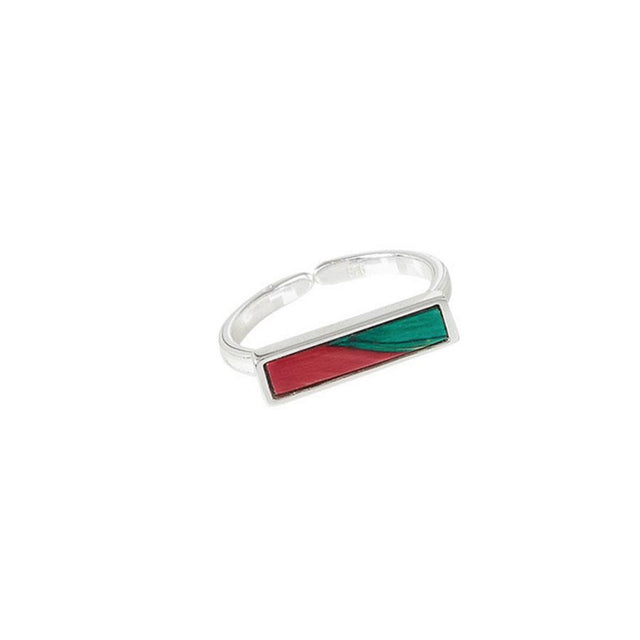 Oblong Heather Silver Ring