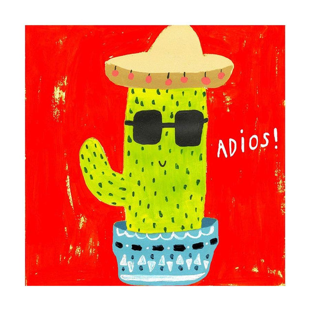 Adios Cactus Leaving Greeting Card
