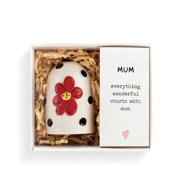 Heartful Mum Ceramic Bell Hanging Decoration