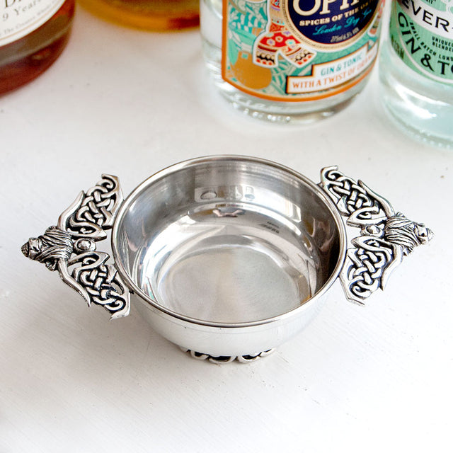 Highland Cow Small Pewter Quaich Bowl