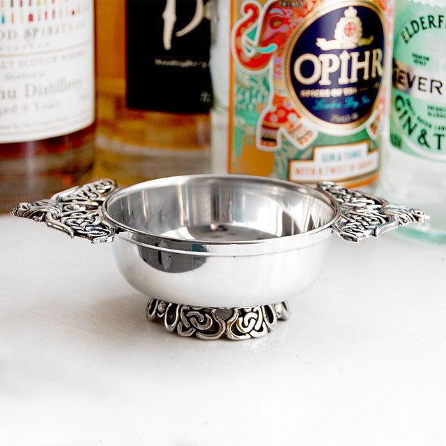 Highland Cow Small Pewter Quaich Bowl