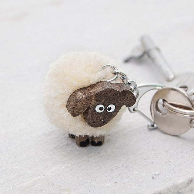 Pom Pom Sheep Keyring