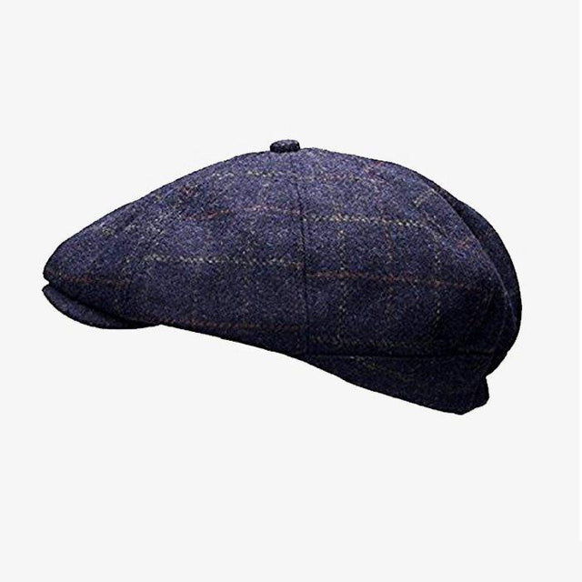 Peaky Blue Tweed Stud Cap