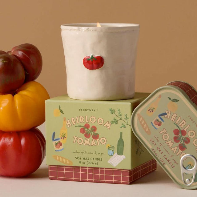 Heirloom Tomato Embossed Ceramic Candle in Gift Box