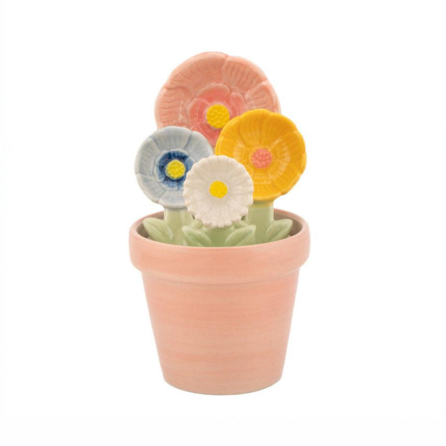 Flower Measuring Spoons with Pot