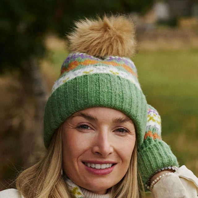 Green Carla Bobble Hat