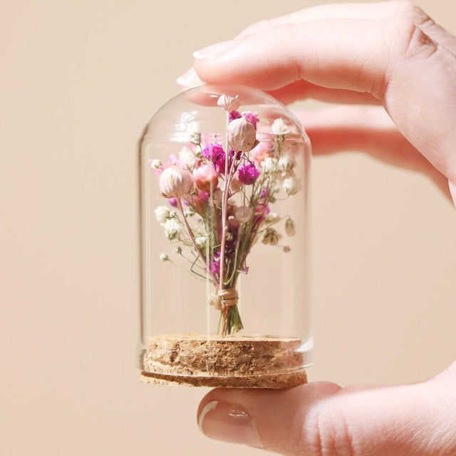 Lisa Angel Mini Dried Flower Glass Dome - Close Up