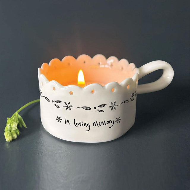 In Loving Memory Handled Tea Light Holder