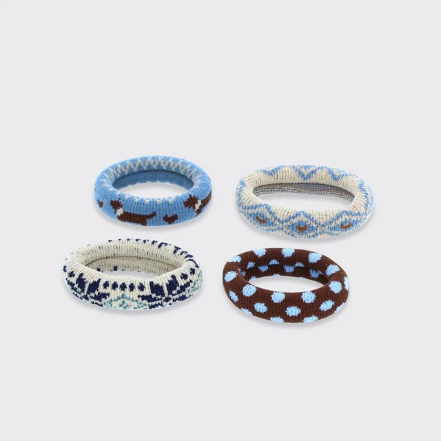 Brown & Blue Cloud Hair Bands Set