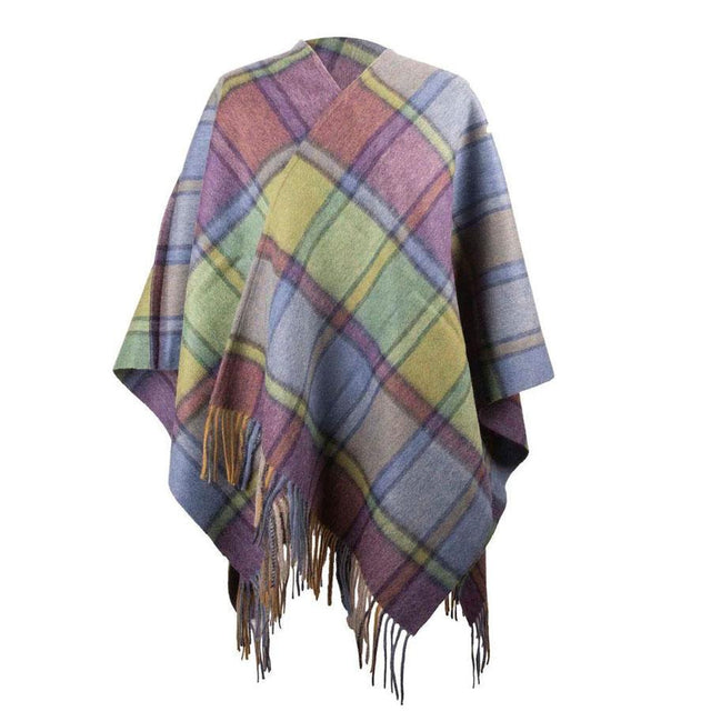 Heather Check Wool Serape Scarf