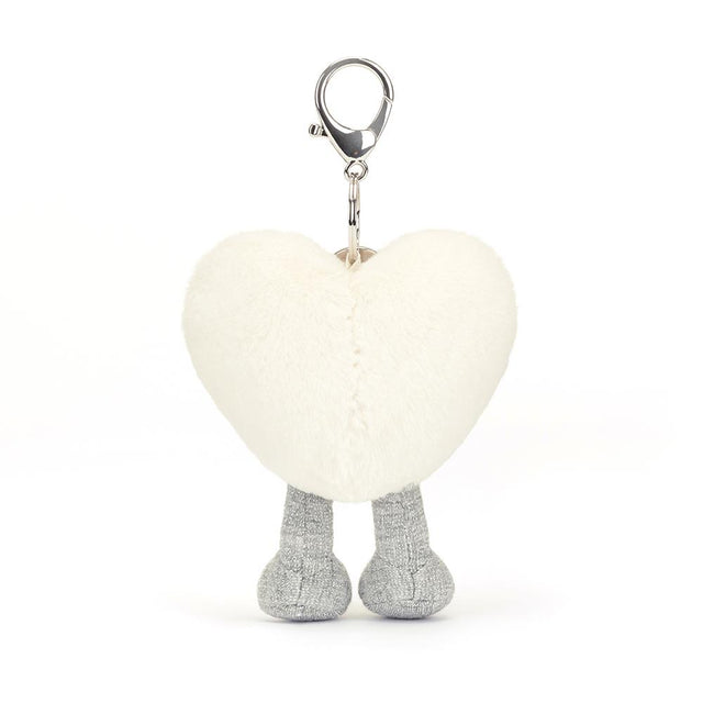 Jellycat Amuseable Cream Heart Bag Charm Back View