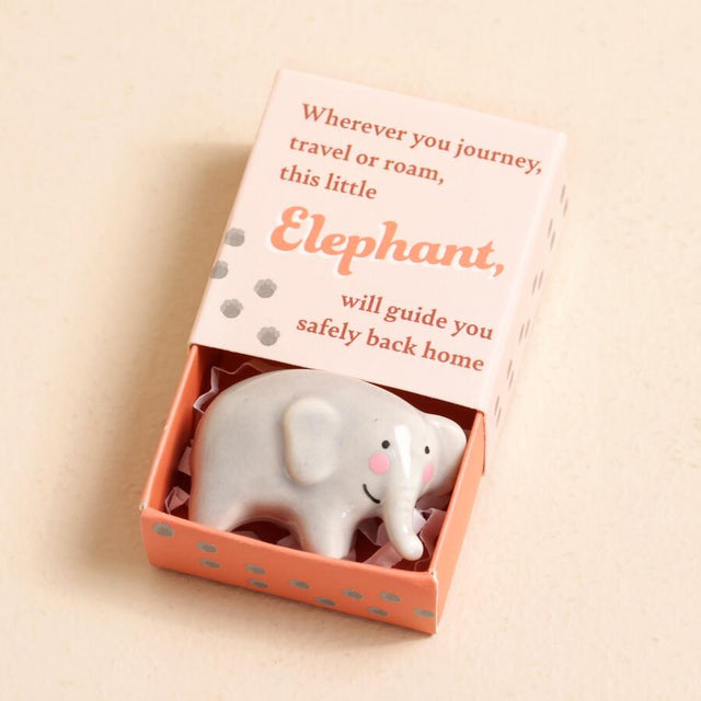 Tiny Matchbox Ceramic Token Elephant