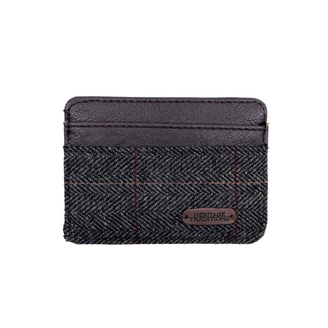 Grey and Brown Check Heritage Card Holder
