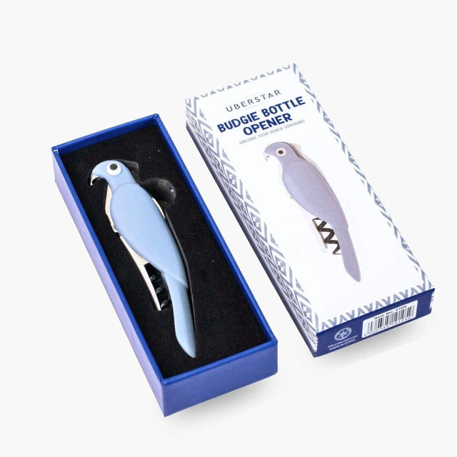 Blue Budgie Bottle Opener