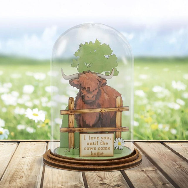 Highland Cow Glass Dome Figurine