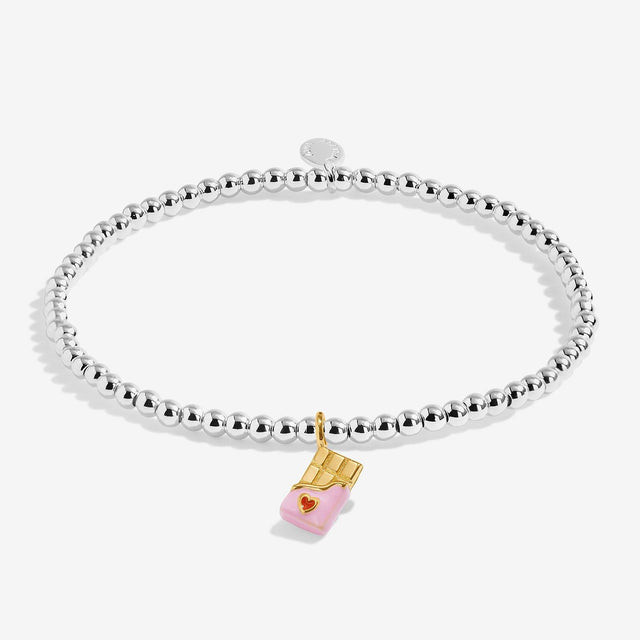 A Little Vibes Sweet Like Chocolate Charm Bracelet Close Up