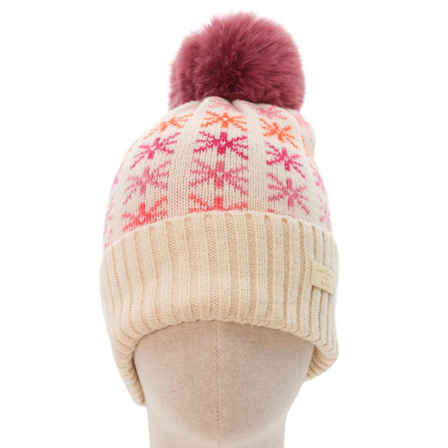 Pink Stars Pompom Hat