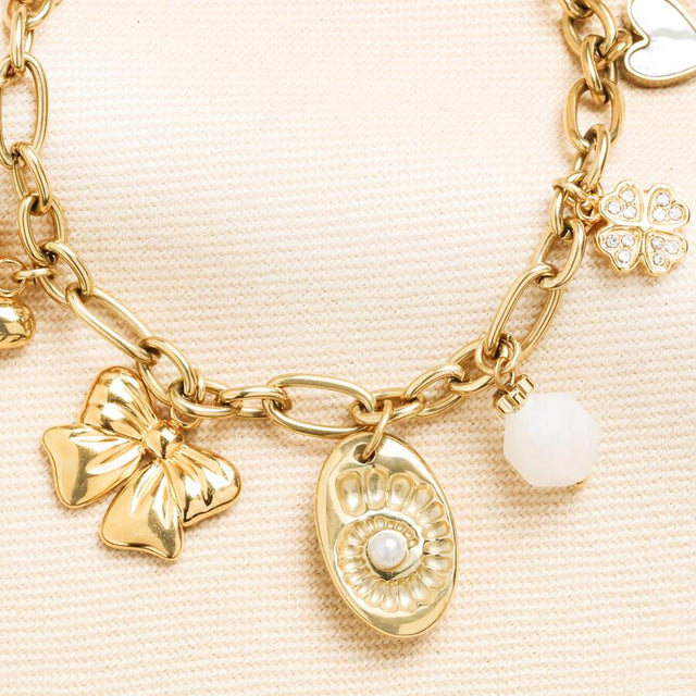 Chunky Charm Bracelet in Gold