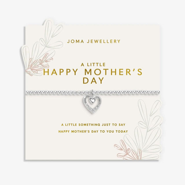 A Little Happy Mother's Day Heart Charm Bracelet