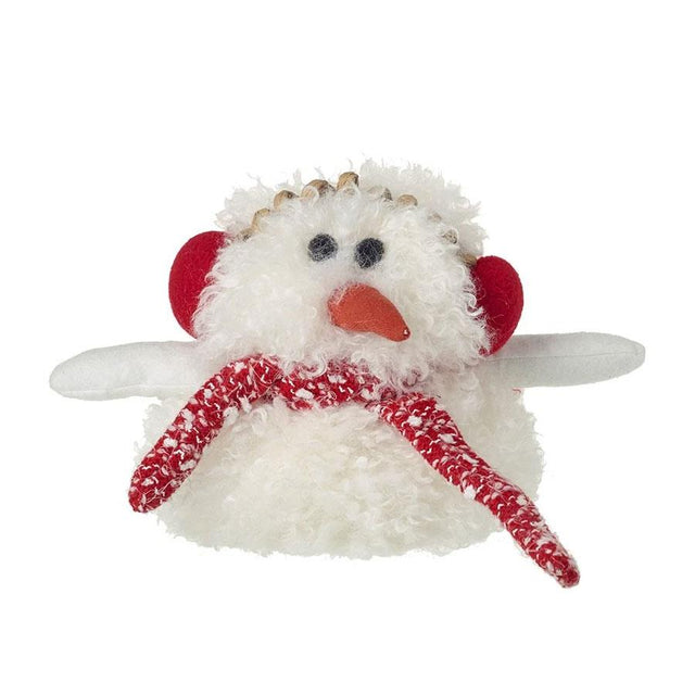 Snowman with Earmuffs Plush Decoration