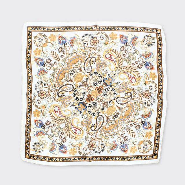 Beige & Gold Michaela Square Scarf