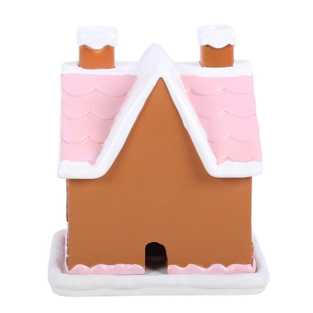 Pink Gingerbread House Incense Cone Burner