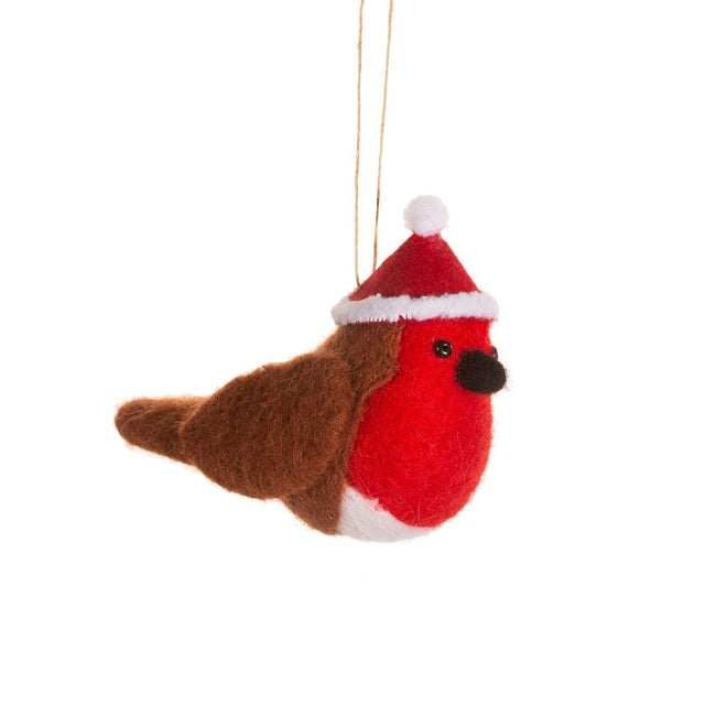 Sass & Belle Festive Robin Felt Hanging Decoration