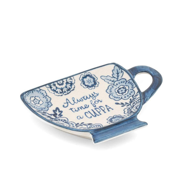 Blue Willow Always Time For a Cuppa Tea Bag Dish