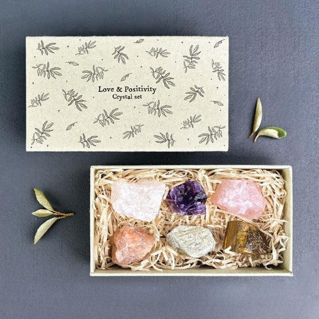 East of India Love & Positivity Matchbox Crystal Set