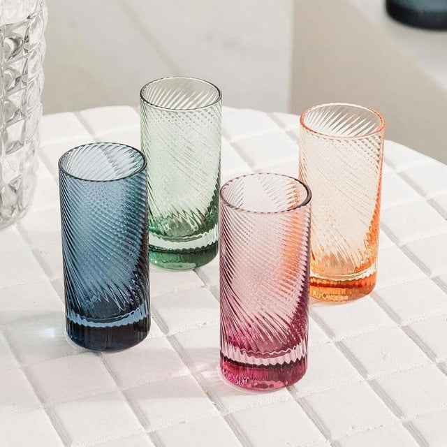 Pink, Peach, Green & Blue Twist Shot Glasses Set