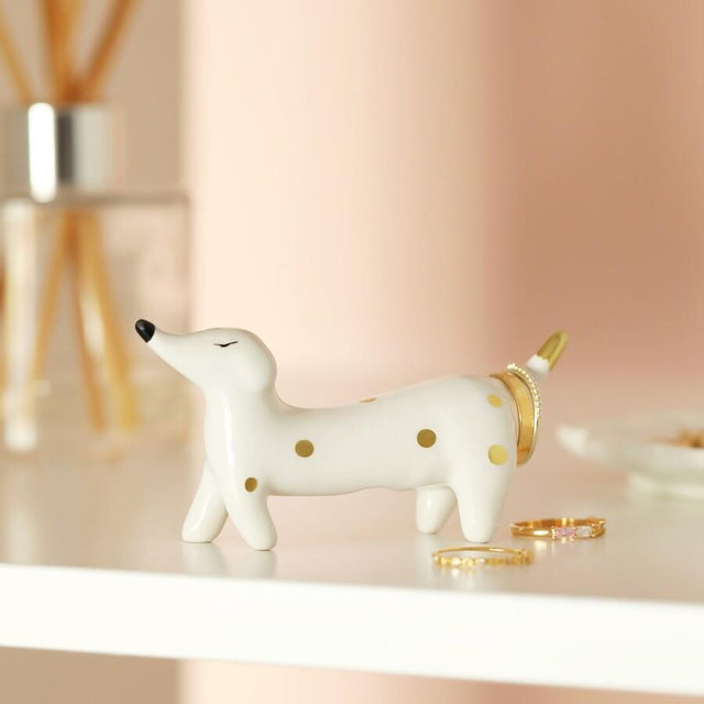 Lisa Angel Sausage Dog Ceramic Ring Holder