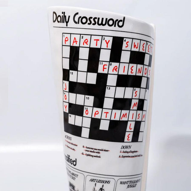 Newspaper Ceramic Vase crossword page