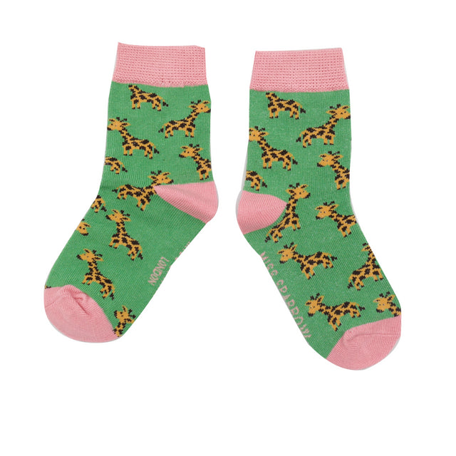 Green Giraffes Toddler's Socks
