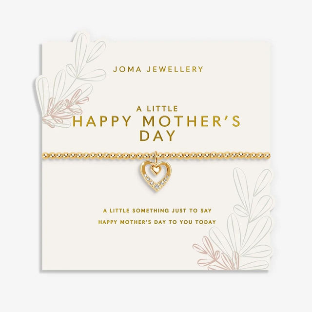 A Little Happy Mother's Day Gold Charm Bracelet