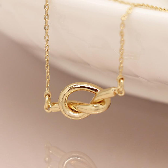 Faux Gold Plated Dainty Knot Necklace