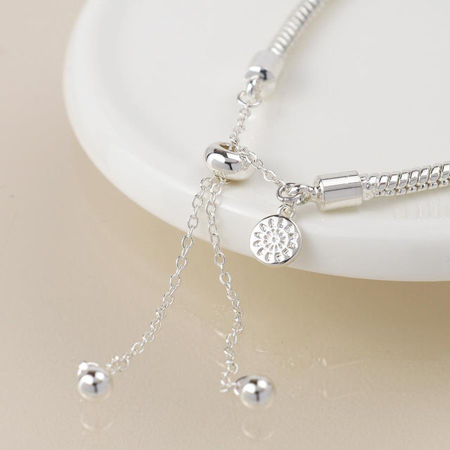 Silver Triple Mini Crystal Rings Bracelet