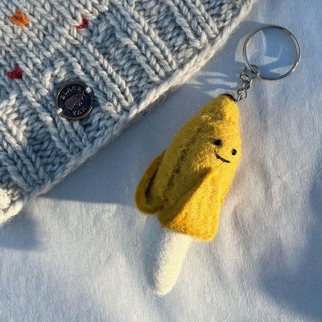 Banana Felt Keyring