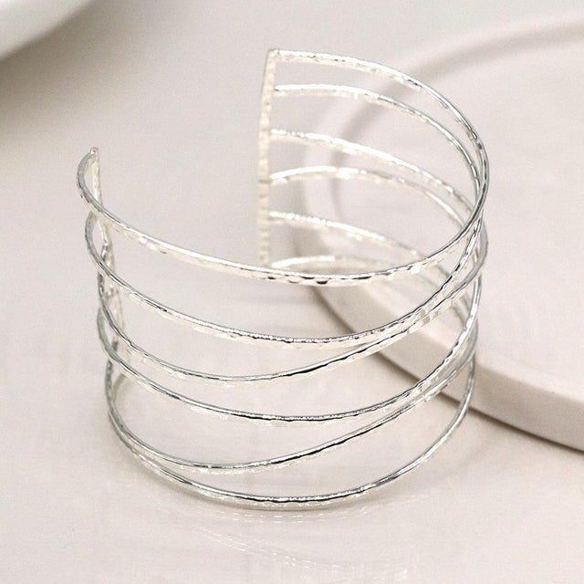 Elegant Cuff Bangle in Silver